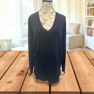 Crown & Ivy Deep Blue V-Neck Sweater